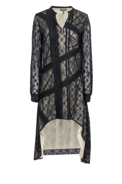 Sachin & Babi - Black Eyelet High-Low Long Sleeve Dress Sz 4