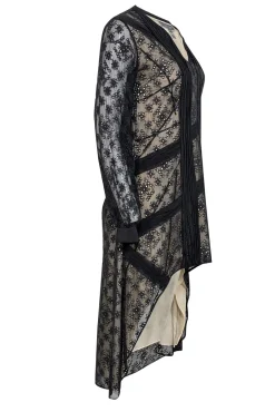 Sachin & Babi - Black Eyelet High-Low Long Sleeve Dress Sz 4