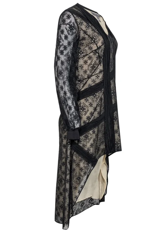 Sachin & Babi - Black Eyelet High-Low Long Sleeve Dress Sz 4