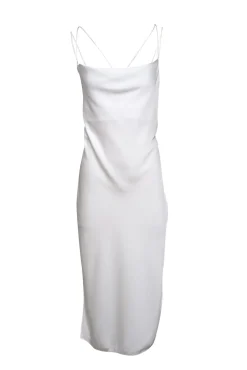 Sachin & Babi - White Cowl Neckline Lace Trim "Dylan" Dress Sz 10