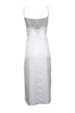 Sachin & Babi - White Cowl Neckline Lace Trim 