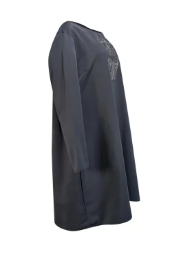 Sail to Sable - Black Long Sleeve Sheath Dress w/ Sequin Bow Detail Sz XXXL