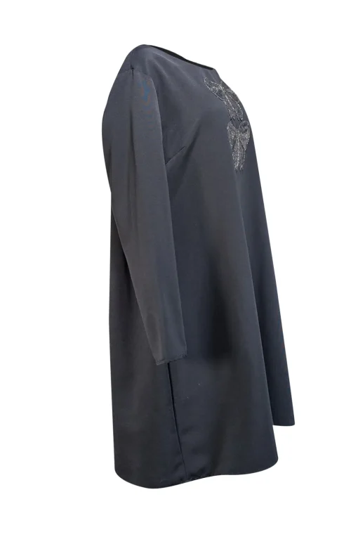 Sail to Sable - Black Long Sleeve Sheath Dress w/ Sequin Bow Detail Sz XXXL