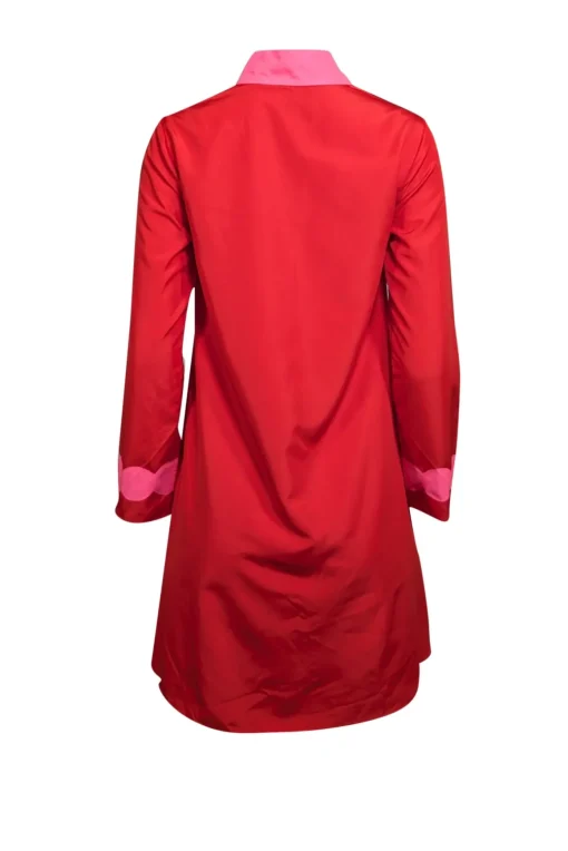 Sail to Sable - Red Tunic Dress w/ Pink Scallop Trim Sz XS