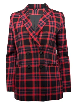 Saint + Sofia - Red, Black, & Navy Plaid Blazer Sz 8