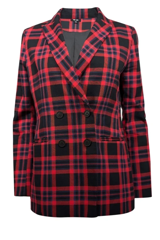 Saint + Sofia - Red, Black, & Navy Plaid Blazer Sz 8