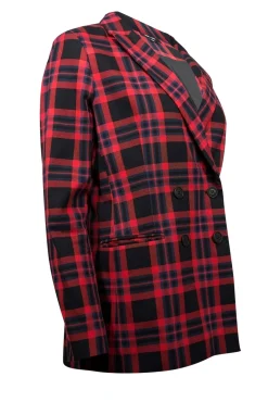 Saint + Sofia - Red, Black, & Navy Plaid Blazer Sz 8