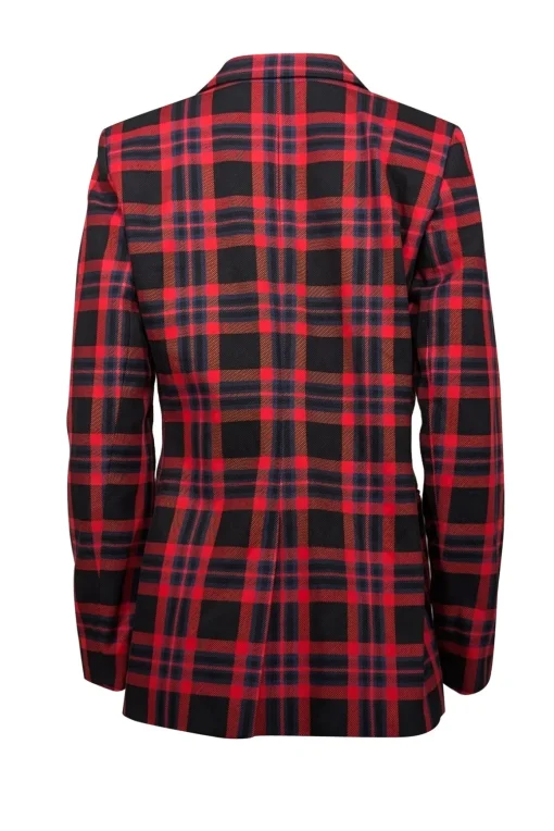 Saint + Sofia - Red, Black, & Navy Plaid Blazer Sz 8