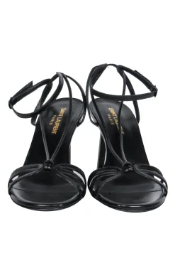 Saint Laurent - Black Leather Strappy Heeled Sandals Sz 8