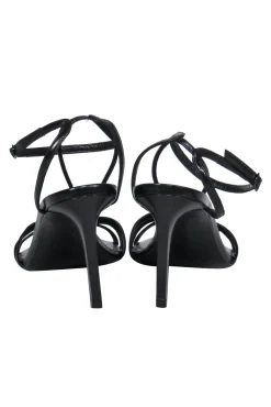 Saint Laurent - Black Leather Strappy Heeled Sandals Sz 8