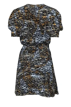 Saloni - Orange, Black, & White Tiger Print Silk Wrap Dress Sz 6