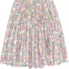 Saloni - White & Multi Color Print Pleated Skirt Sz 12