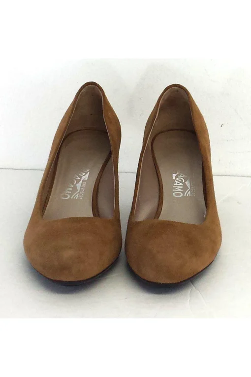 Salvatore Ferragamo - Suede Almond Toe Heels Sz 8.5