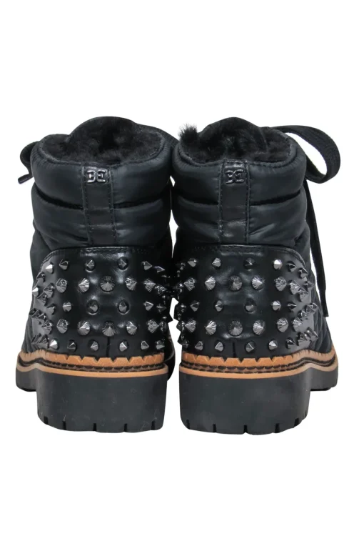Sam Edelman - Black Lace-Up Puffer Booties w/ Spikes Sz 6