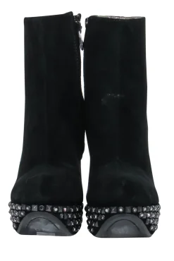 Sam Edelman - Black Suede Platform Stiletto Booties w/ Studs Sz 6