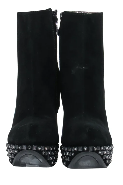 Sam Edelman - Black Suede Platform Stiletto Booties w/ Studs Sz 6