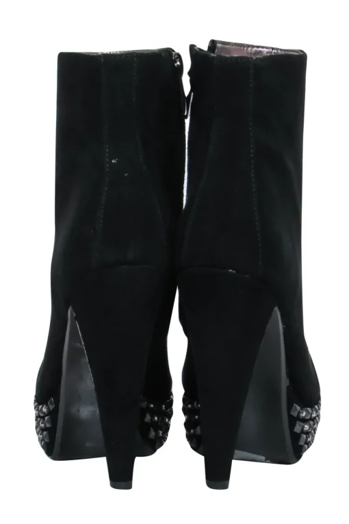 Sam Edelman - Black Suede Platform Stiletto Booties w/ Studs Sz 6