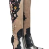 Sam Edelman - Brown & Beige Floral Embroidered Leather Tall Boots Sz 6