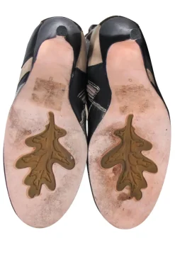 Sam Edelman - Brown & Beige Floral Embroidered Leather Tall Boots Sz 6