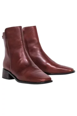 Sam Edelman - Brown Leather Square Toe Short Boots Sz 8