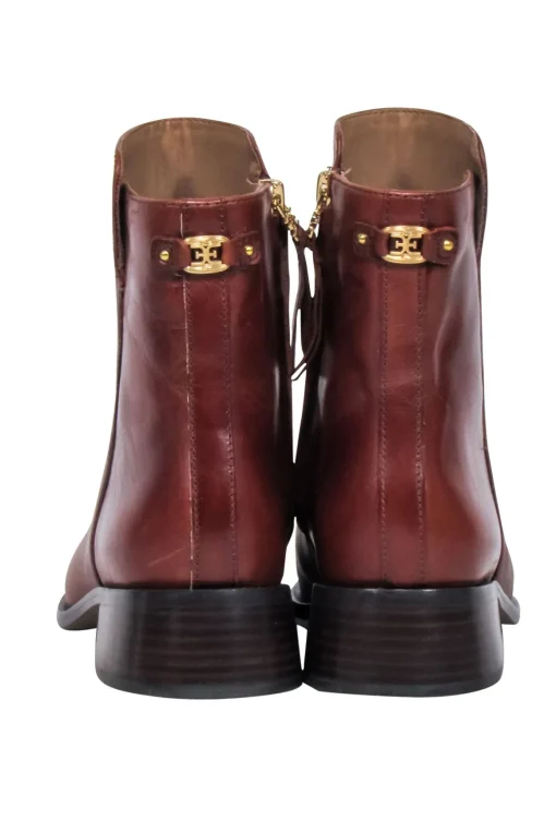 Sam Edelman - Brown Leather Square Toe Short Boots Sz 8
