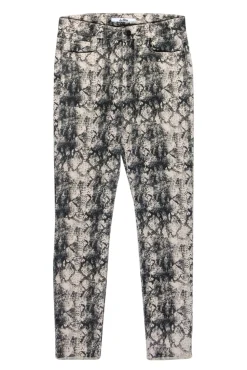 Sam Edelman - Ivory & Grey Snakeskin Print High-Rise“Stiletto” Skinny Jeans Sz 26