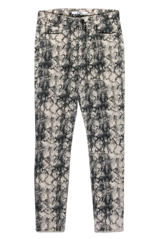 Sam Edelman - Ivory & Grey Snakeskin Print High-Rise“Stiletto” Skinny Jeans Sz 26
