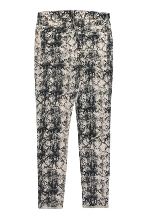 Sam Edelman - Ivory & Grey Snakeskin Print High-Rise“Stiletto” Skinny Jeans Sz 26