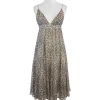 Samantha Treacy - Grey & Taupe Spotted Silk Dress Sz 2