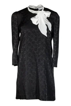 Sandro - Black Ketty Tie Detail Rose Print Shift Dress Sz S
