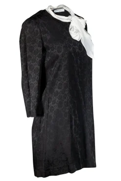 Sandro - Black Ketty Tie Detail Rose Print Shift Dress Sz S