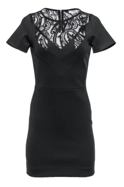 Sandro - Black Sheath Dress w/ Lace Sz 4
