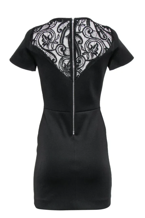 Sandro - Black Sheath Dress w/ Lace Sz 4
