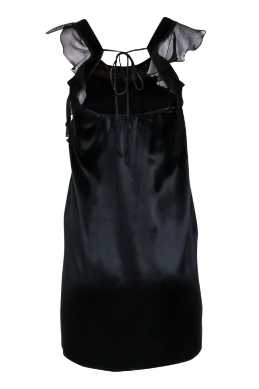 Sandro - Black Silk w/ Embellished Neckline Sz S