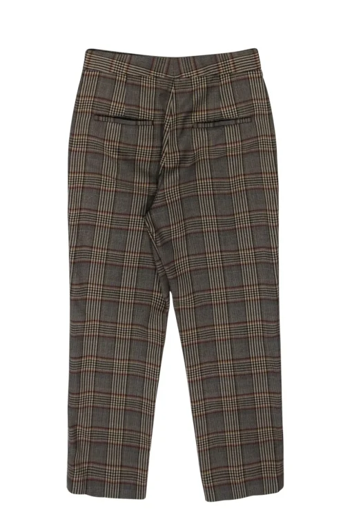 Sandro - Brown, Beige, Blue & Terracotta Plaid Trousers Sz 4