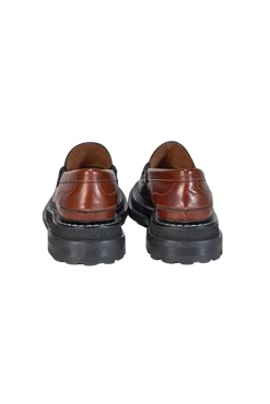 Sandro - Brown Leather Platform Loafers Sz 7
