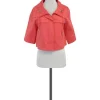 Sandro - Coral Cotton Zip Up Drawstring Jacket Sz S
