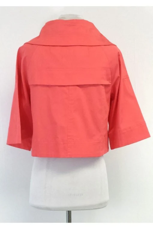 Sandro - Coral Cotton Zip Up Drawstring Jacket Sz S