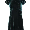Sandro - Green Velvet Pleated Mini Dress Sz 1