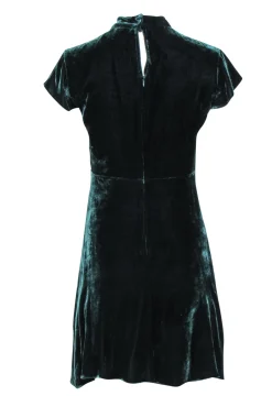 Sandro - Green Velvet Pleated Mini Dress Sz 1