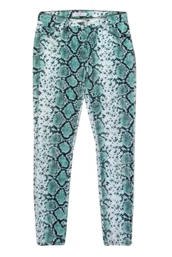 Sandro - Green, White & Black Snakeskin Print Skinny Jeans Sz 8