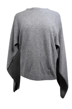 Sandro - Grey Merino Wool Cape Style Sweater Sz 4