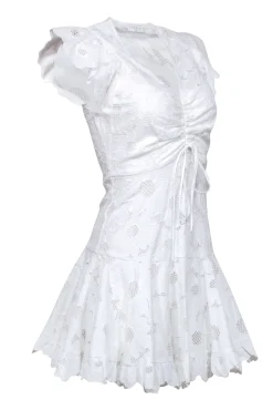 Sandro - Ivory Floral Lace Fit & Flare Mini Short Sleeve Dress Sz XS