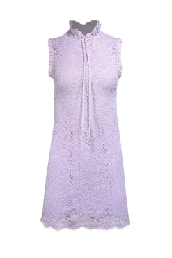 Sandro - Lilac Lace High Neck Mini Dress Sz 4