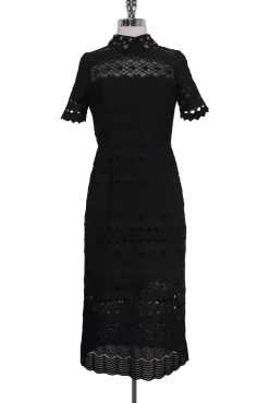 Sandro - Macrame Midi Cut Out Dress Sz 2