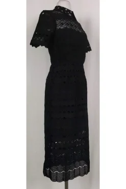 Sandro - Macrame Midi Cut Out Dress Sz 2