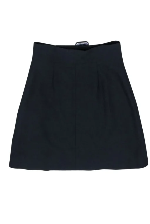 Sandro - Navy Snap Button Wrap Skirt Sz 4