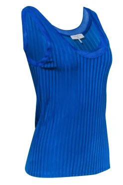 Sandro - Teal Blue Ribbed Tank Sz S