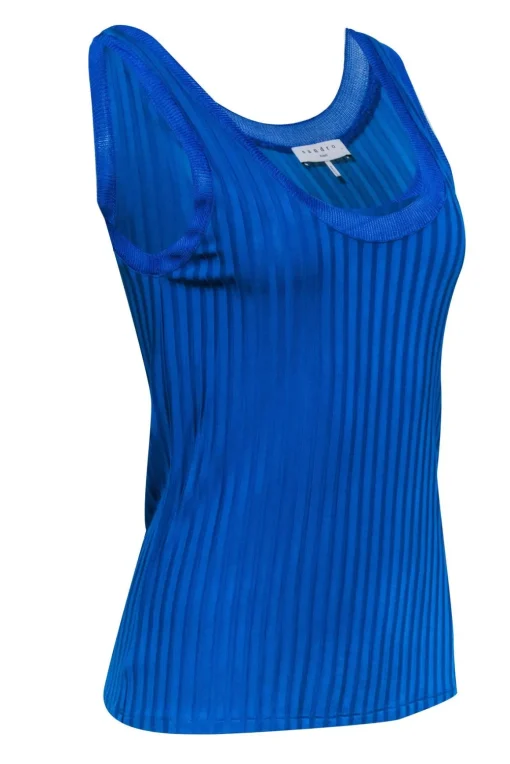 Sandro - Teal Blue Ribbed Tank Sz S