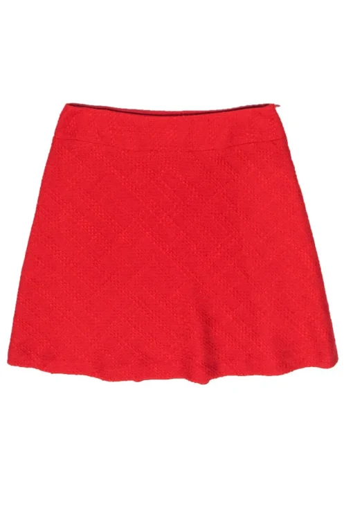 Sara Campbell - Red Tweed A-Line Skirt Sz 10